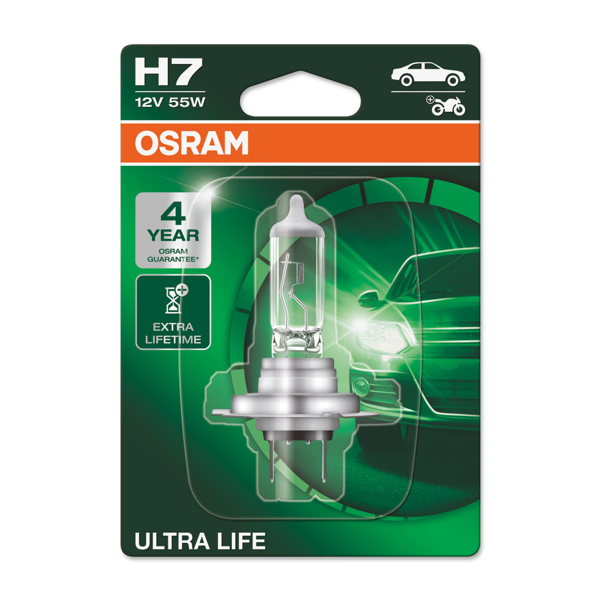 OSRAM ULTRA LIFE - H7 Halogenstrålkastarlampa - Singel blister