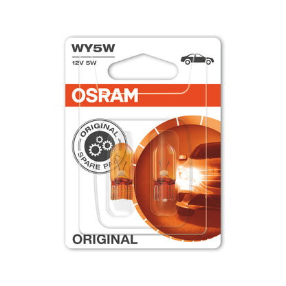 OSRAM ORIGINAL - WEDGE BASE - WY5W - 12V Extraljuslampa - 2-PACK