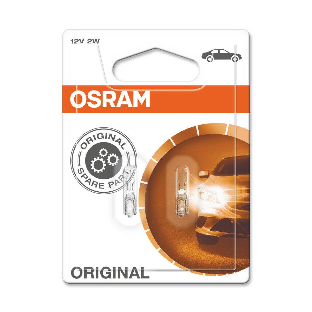 OSRAM ORIGINAL - WEDGE BASE - 2W - 12V - W2x4.6d - Extraljuslampa