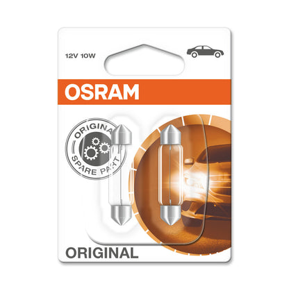 OSRAM ORIGINAL FESTOON - 10W - 12V - 41mm - Extraljuslampa - 2-PACK