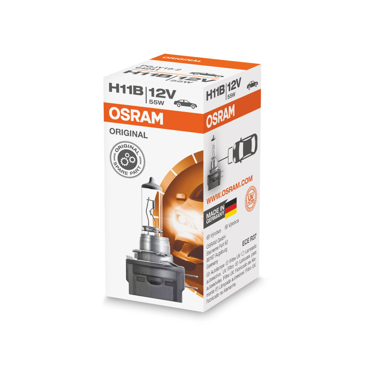 OSRAM ORIGINAL LINE - H11B - 12 V - 55 W - Halogenstrålkastarlampa