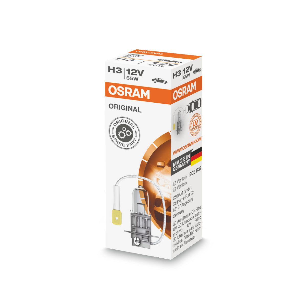 OSRAM ORIGINAL LINE - H3 - 12 V - 55 W - Halogenstrålkastarlampa - Folding Box