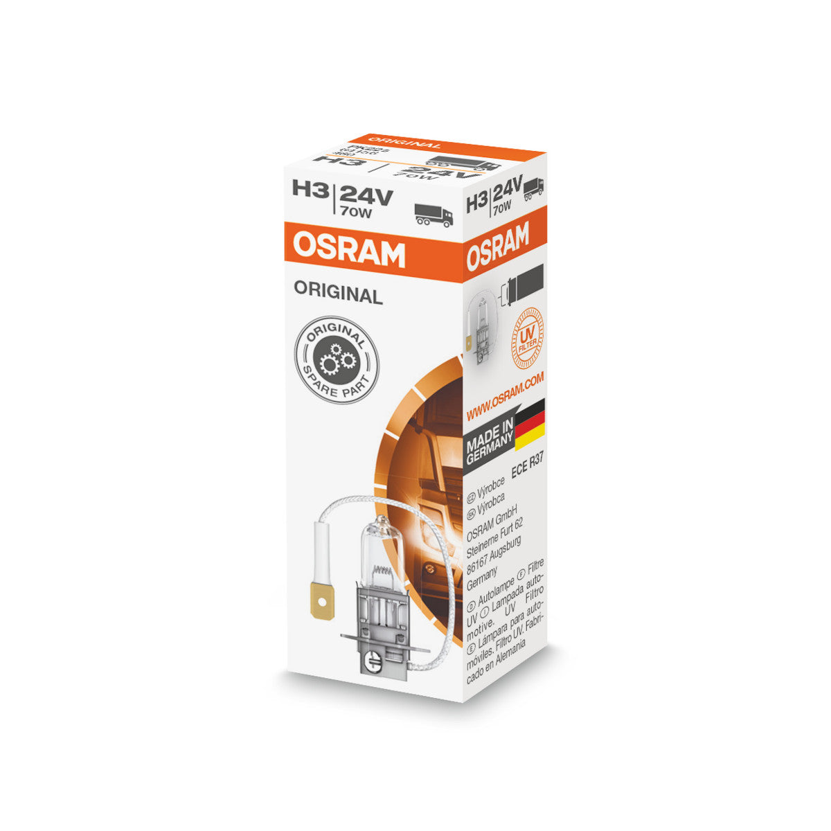 OSRAM ORIGINAL LINE - H3 - 24 V - 70 W - Halogenstrålkastarlampa - Folding Box