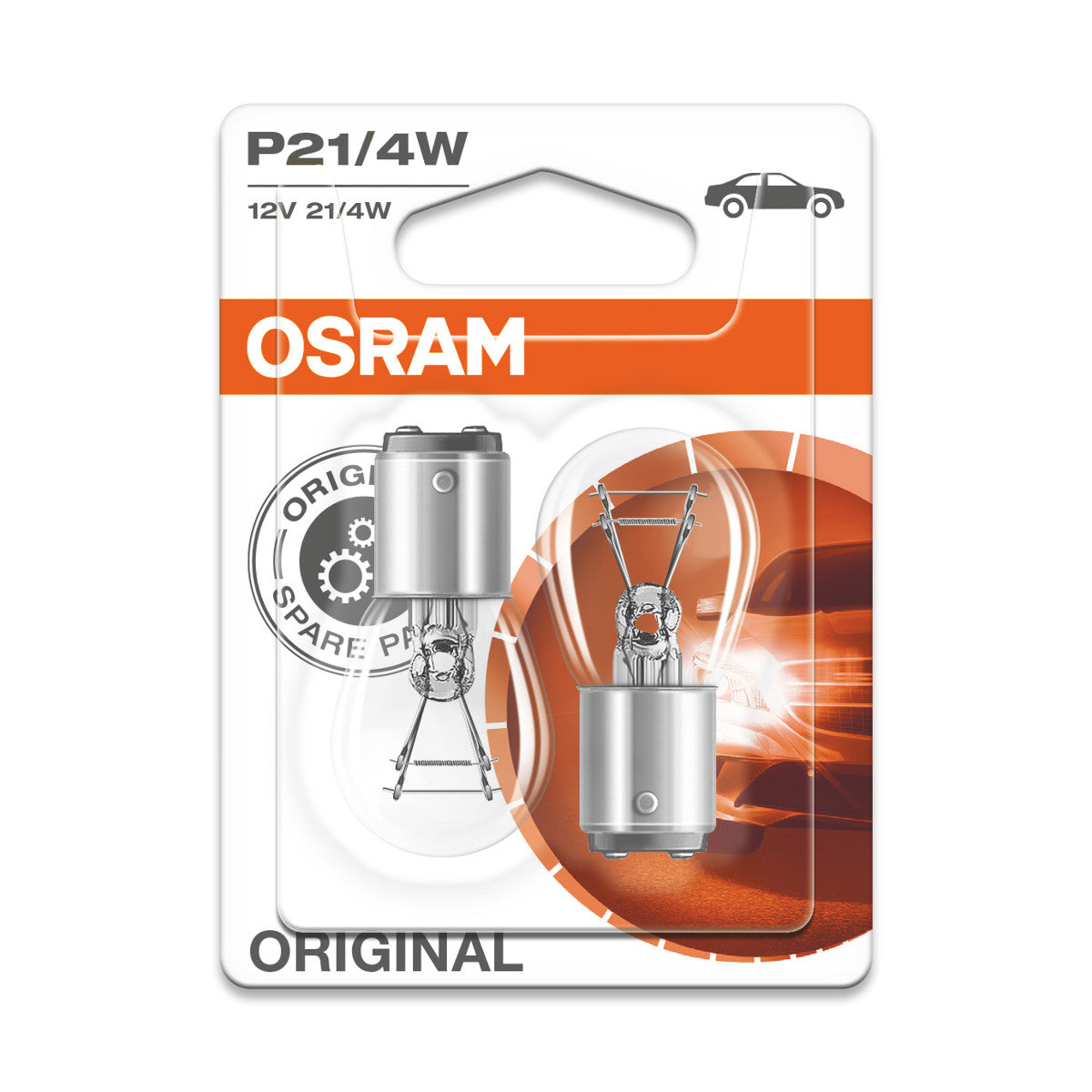 OSRAM ORIGINAL - METAL BASE - P21-4W Extraljuslampa