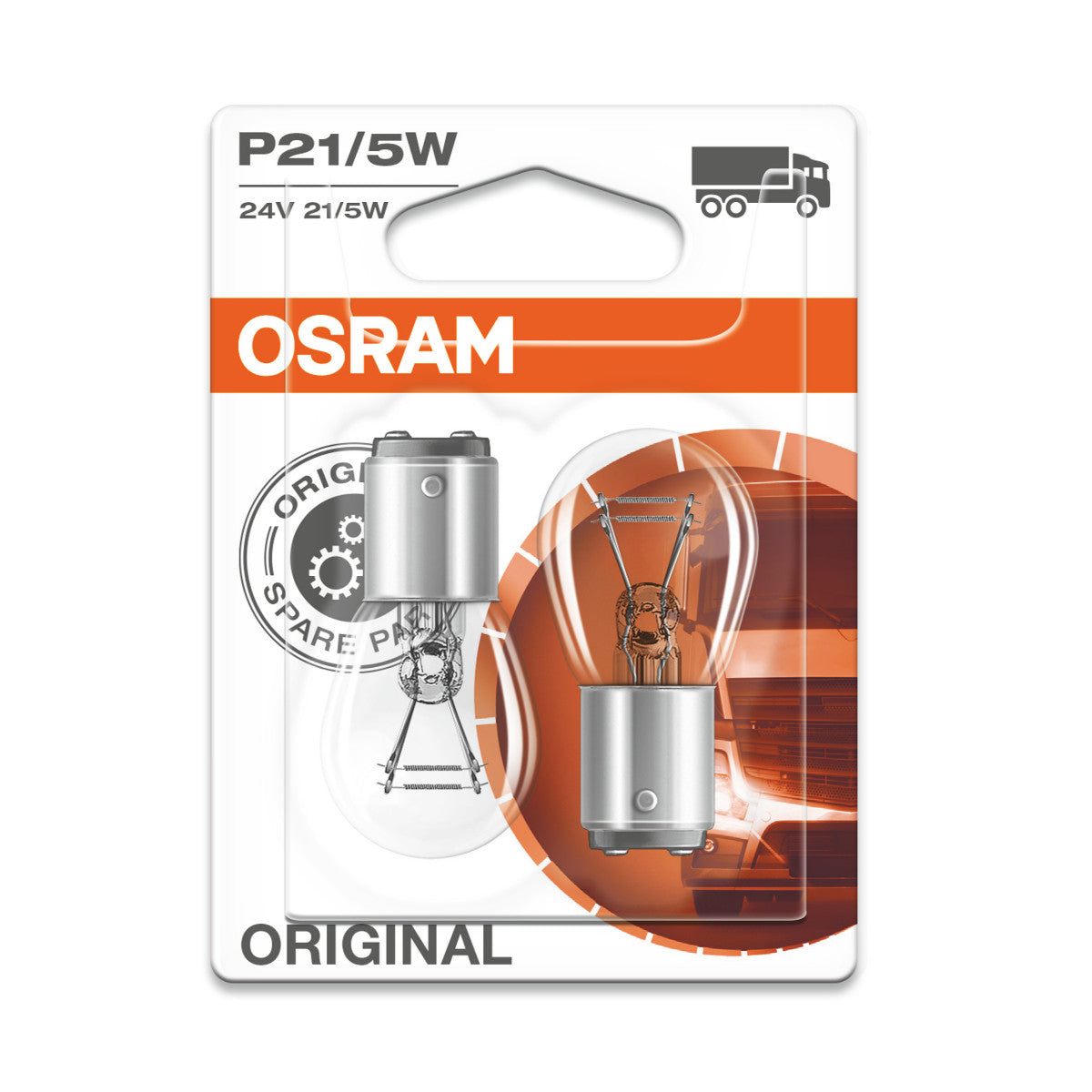 OSRAM ORIGINAL - METAL BASE - P21-5W. 24V Extraljuslampa