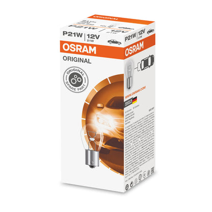 OSRAM ORIGINAL - METAL BASE - P21W - 12V Extraljuslampa 1-pack