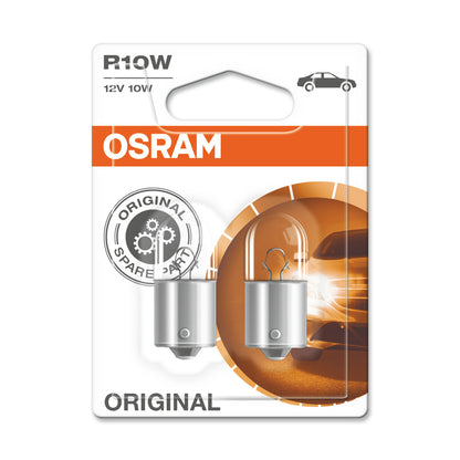 OSRAM ORIGINAL - METAL BASE - R10W - 12V Extraljuslampa