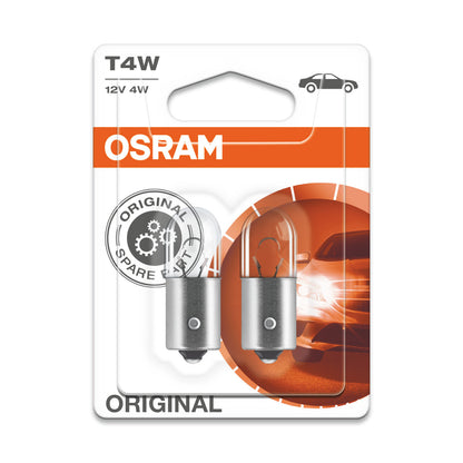 OSRAM ORIGINAL - METAL BASE - T4W - 12V Extraljuslampa