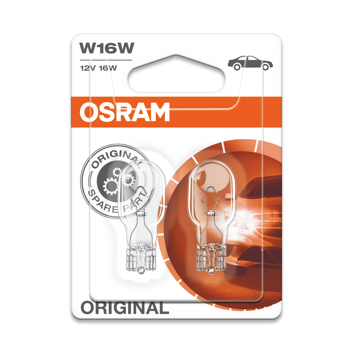 OSRAM ORIGINAL - WEDGE BASE - W16W Extraljuslampa - 2-PACK