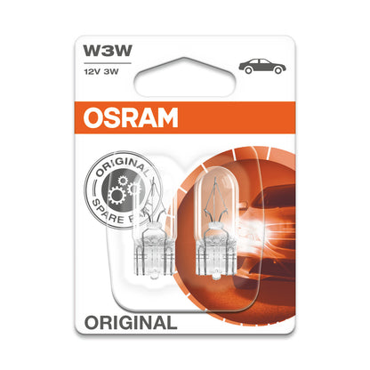 OSRAM ORIGINAL - WEDGE BASE - W3W - 12V Extraljuslampa