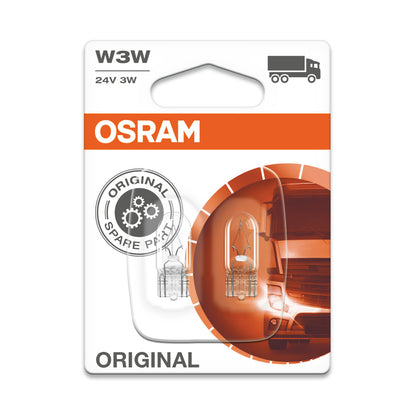 OSRAM ORIGINAL - WEDGE BASE - W3W - 24V Extraljuslampa