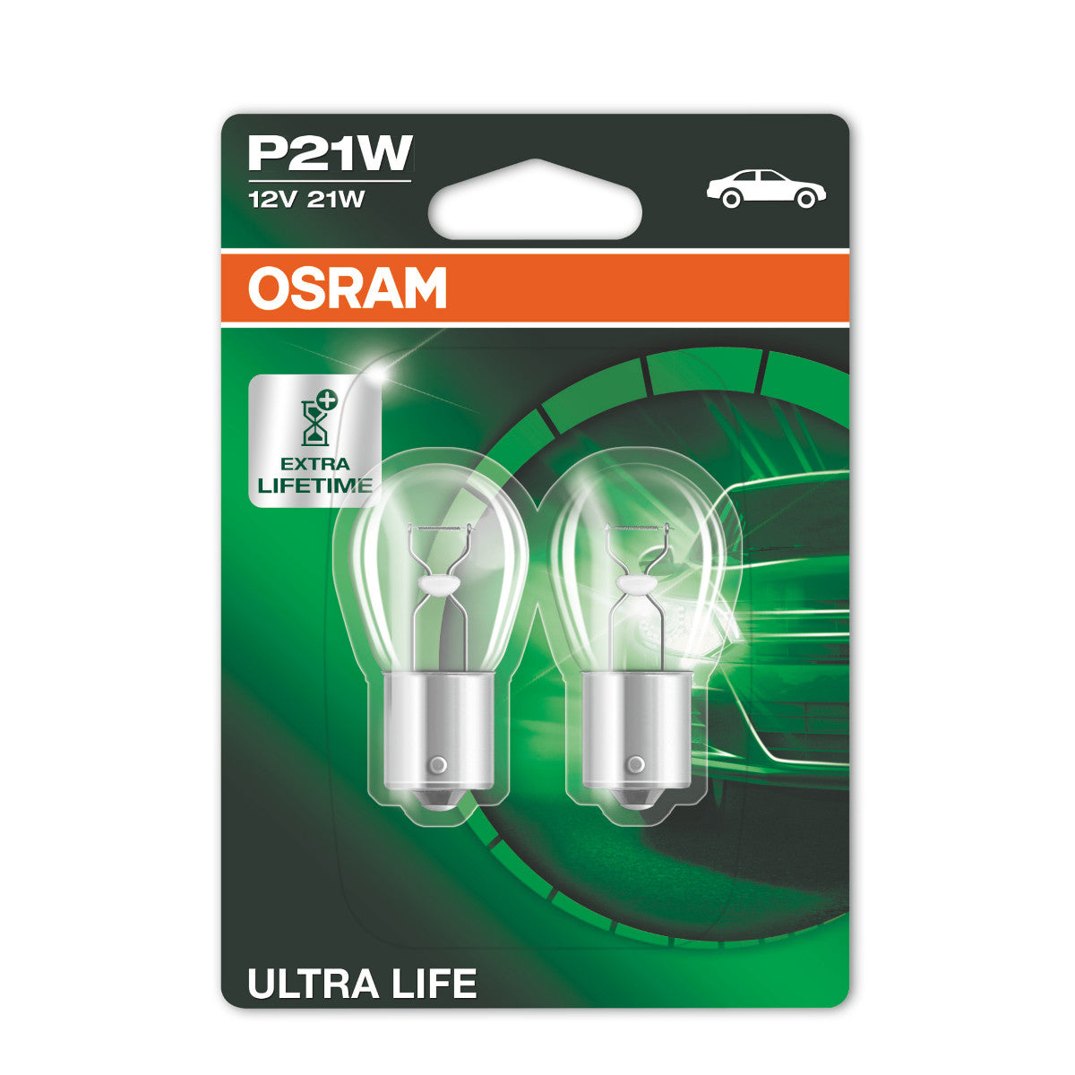 OSRAM ULTRA LIFE - P21W Extraljuslampa - 2-PACK