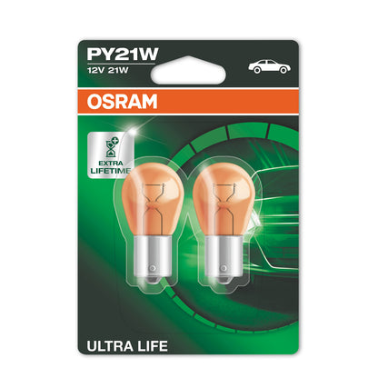 OSRAM ULTRA LIFE - PY21W Extraljuslampa - 2-PACK