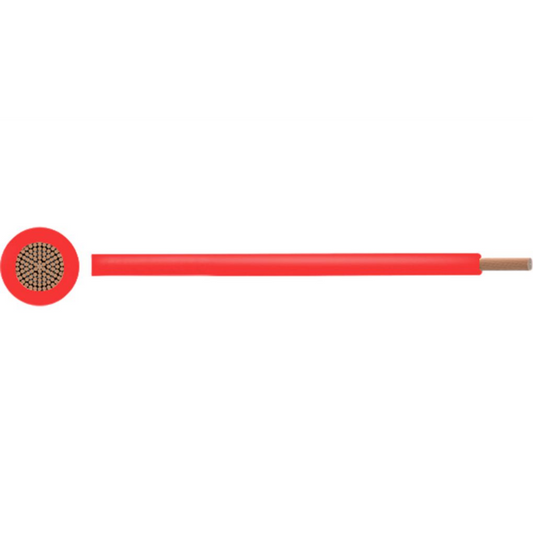 Fåtrådig ledare PVC 0.5mm2 Naken koppar Röd per meter